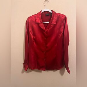Laura Scott Vibrant Red Satin Top